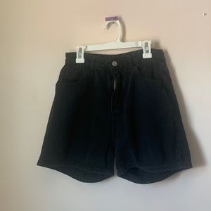 Black jean shorts